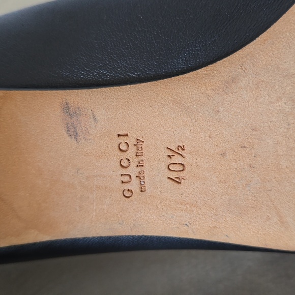 Gucci GG Gold Studded Interlocking Logo Low Block Heel Pump Sz 40.5 - Picture 8 of 13